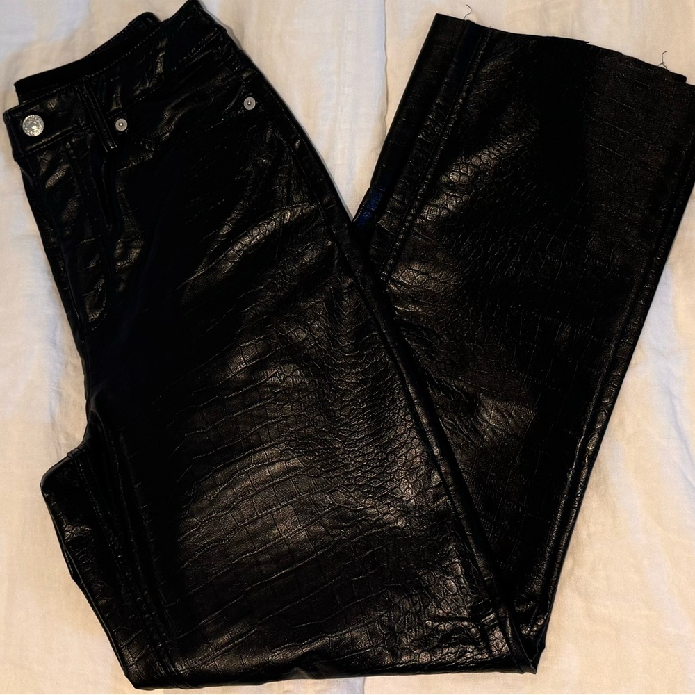 Express Modern Straight Leather Pant